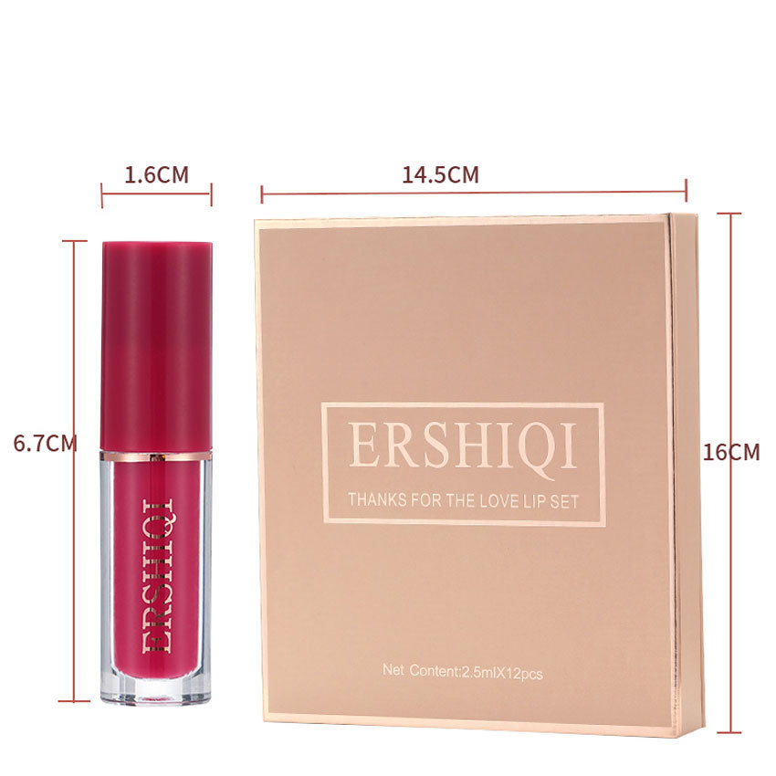 12 pcs Moisturizing Velvet Matte Lipstick Gift Box